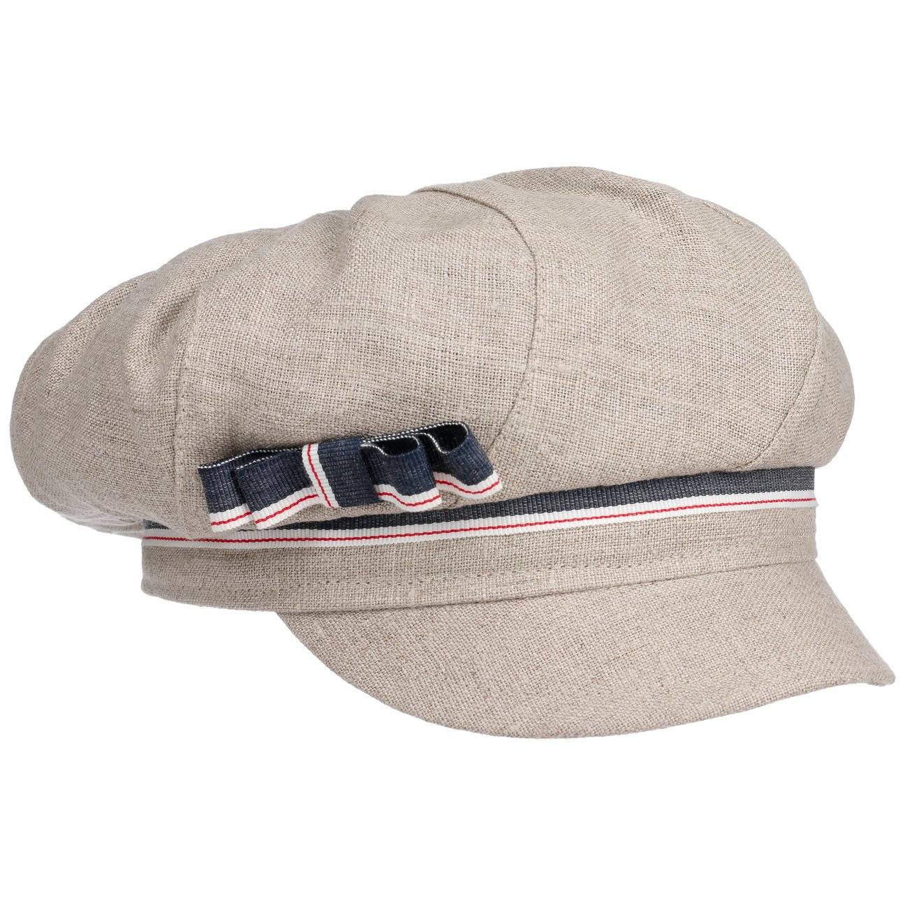 Bedacht Girls Beige Linen Newsboy Cap With Loop By
