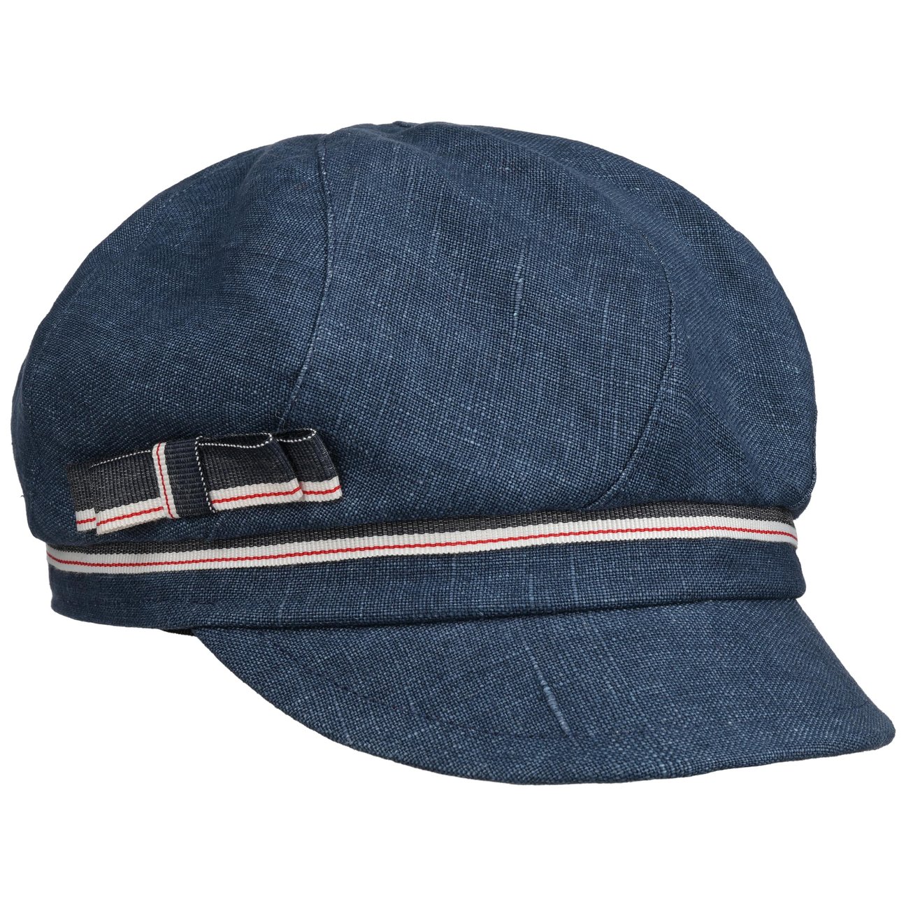 Bedacht Girls Navy Linen Newsboy Cap With Loop By