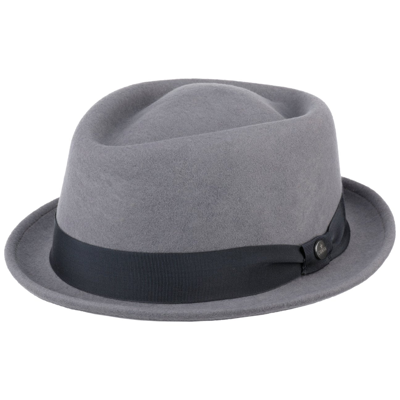 Lierys Women's Grey Classic Pork Pie Wool Felt Hat By