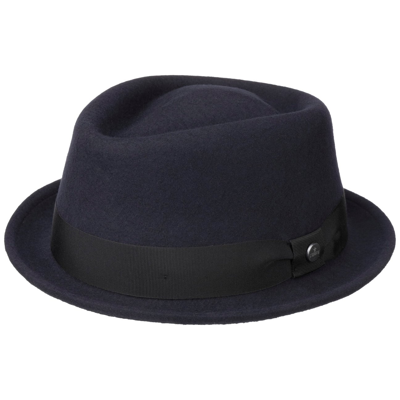 Lierys Women's Navy Classic Pork Pie Wool Felt Hat By