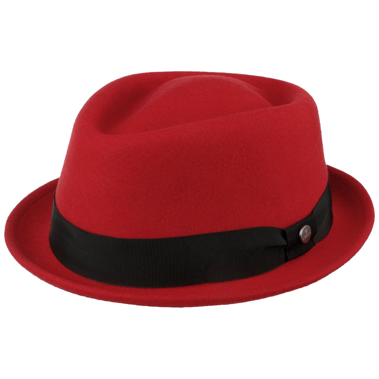 Lierys Women's Red Classic Pork Pie Wool Felt Hat By