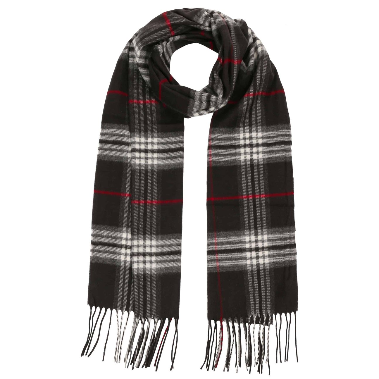 Lipodo Women's Black Checked Cashmink Scarf By