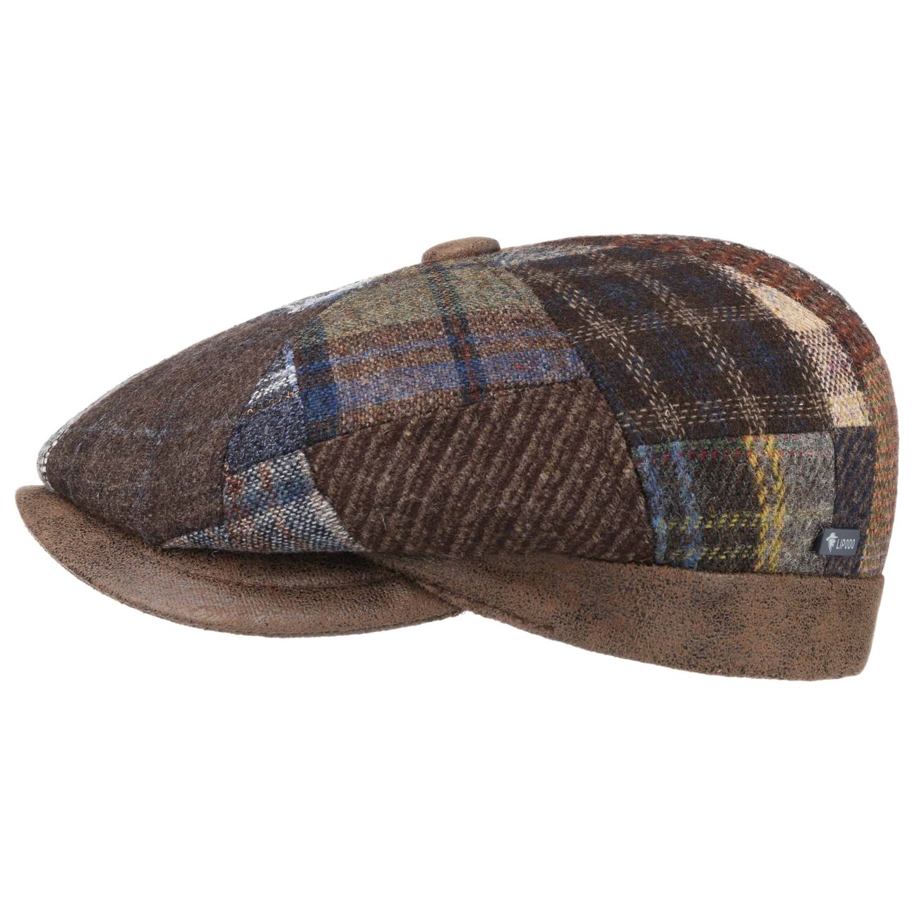 Lipodo Mixed Colours City Bic Patchwork Flat Cap By