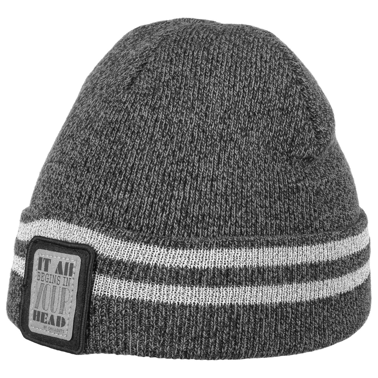 Chillouts Boys Grey-Mottled Lukas Reflective Kids Beanie By