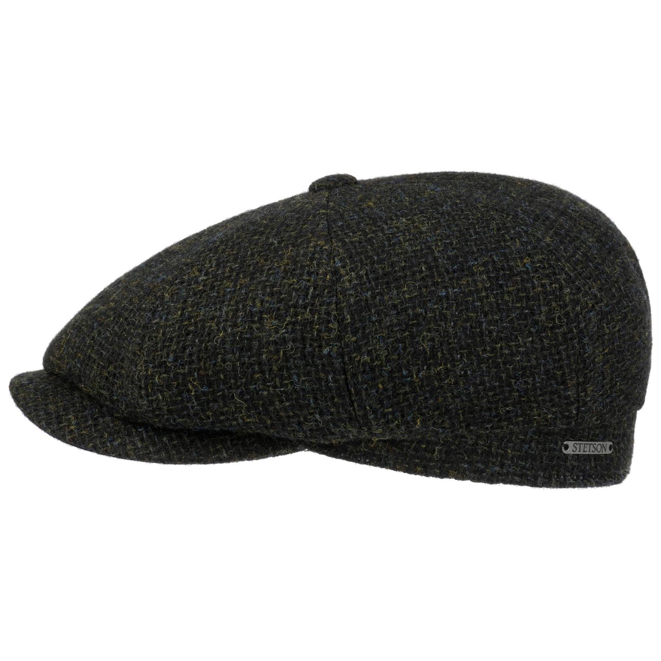 Stetson Olive Hatteras Shetland Wool Flat Cap By