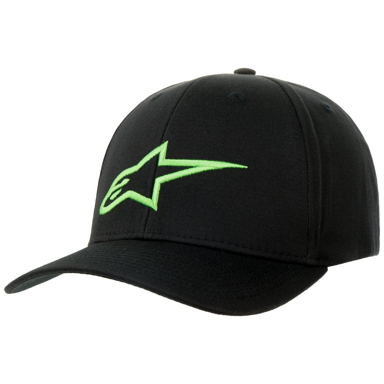 Alpinestars Black-Green Ageless Curved Flexfit Cap By Xxl (62-63 Cm)