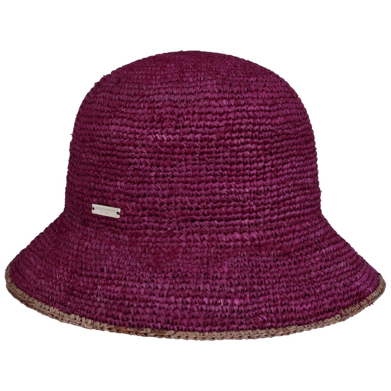 Seeberger Women's Plum Eliza Raffia Straw Cloche Hat By