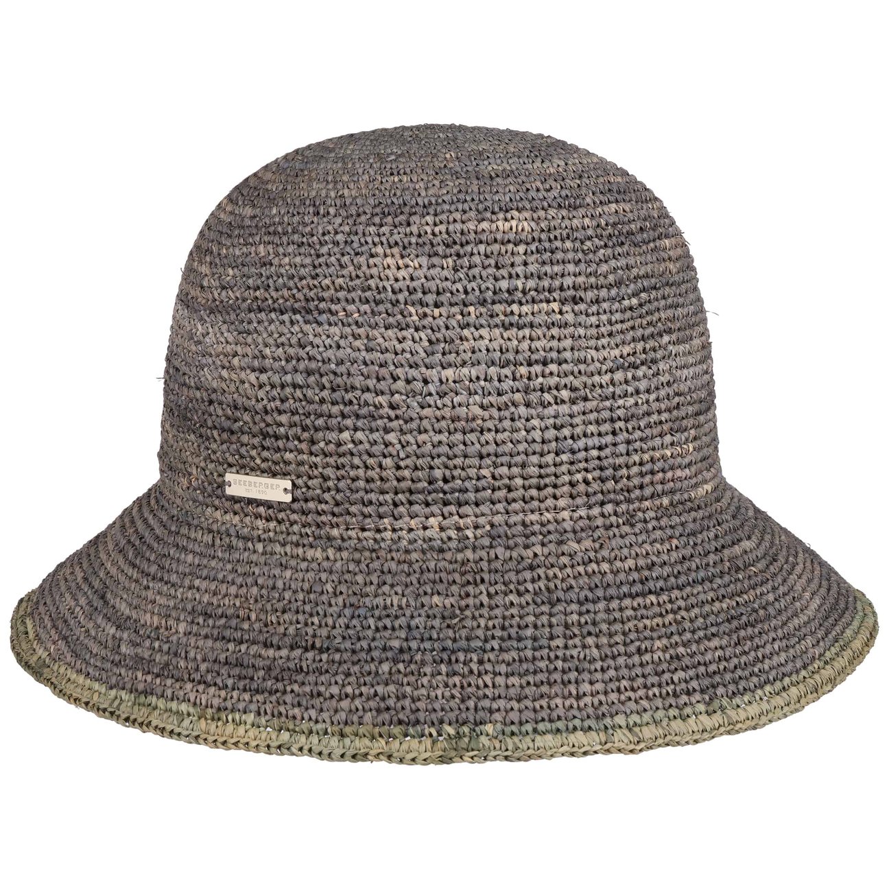 Seeberger Women's Green Eliza Raffia Straw Cloche Hat By