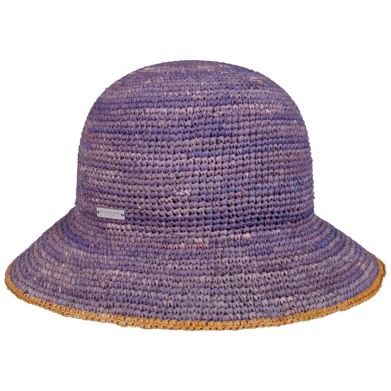 Seeberger Women's Purple Eliza Raffia Straw Cloche Hat By