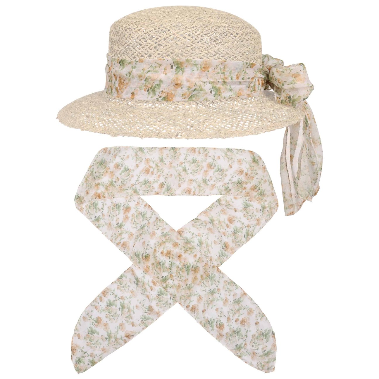 Lipodo Women's Beige Flowers All-In-One Scarf By