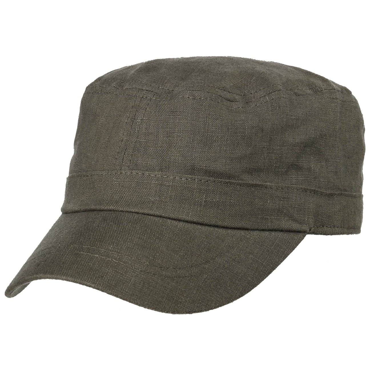 Lipodo Unisex Olive Linen Army Cap By