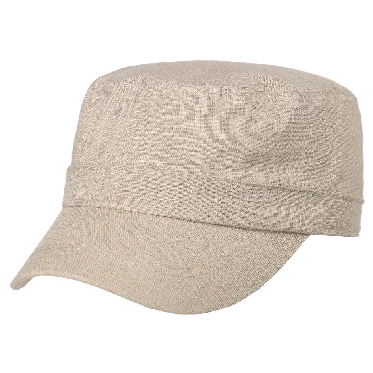 Lipodo Unisex Beige Linen Army Cap By
