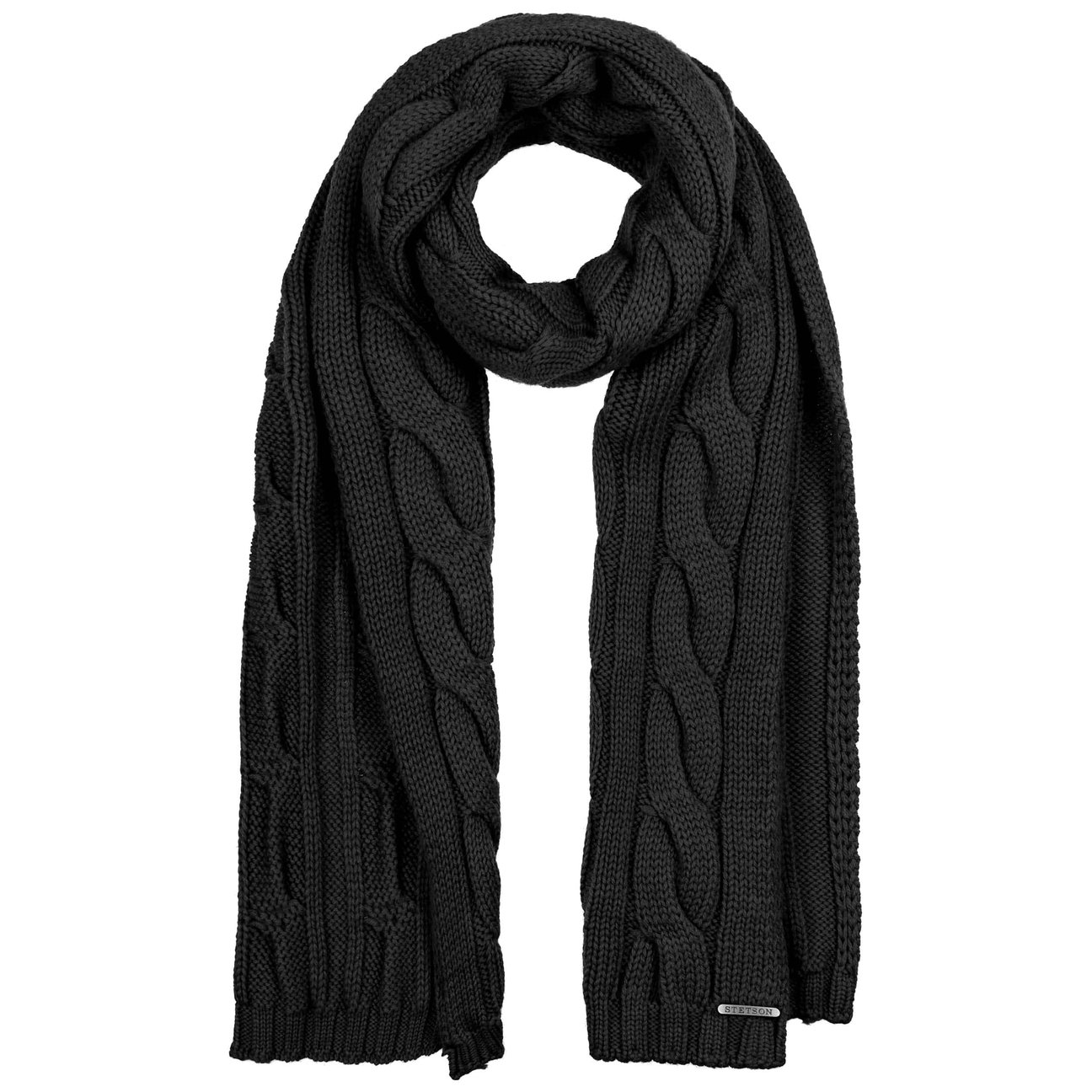 Stetson Women's Black Lumberton Virgin Wool Scarf By