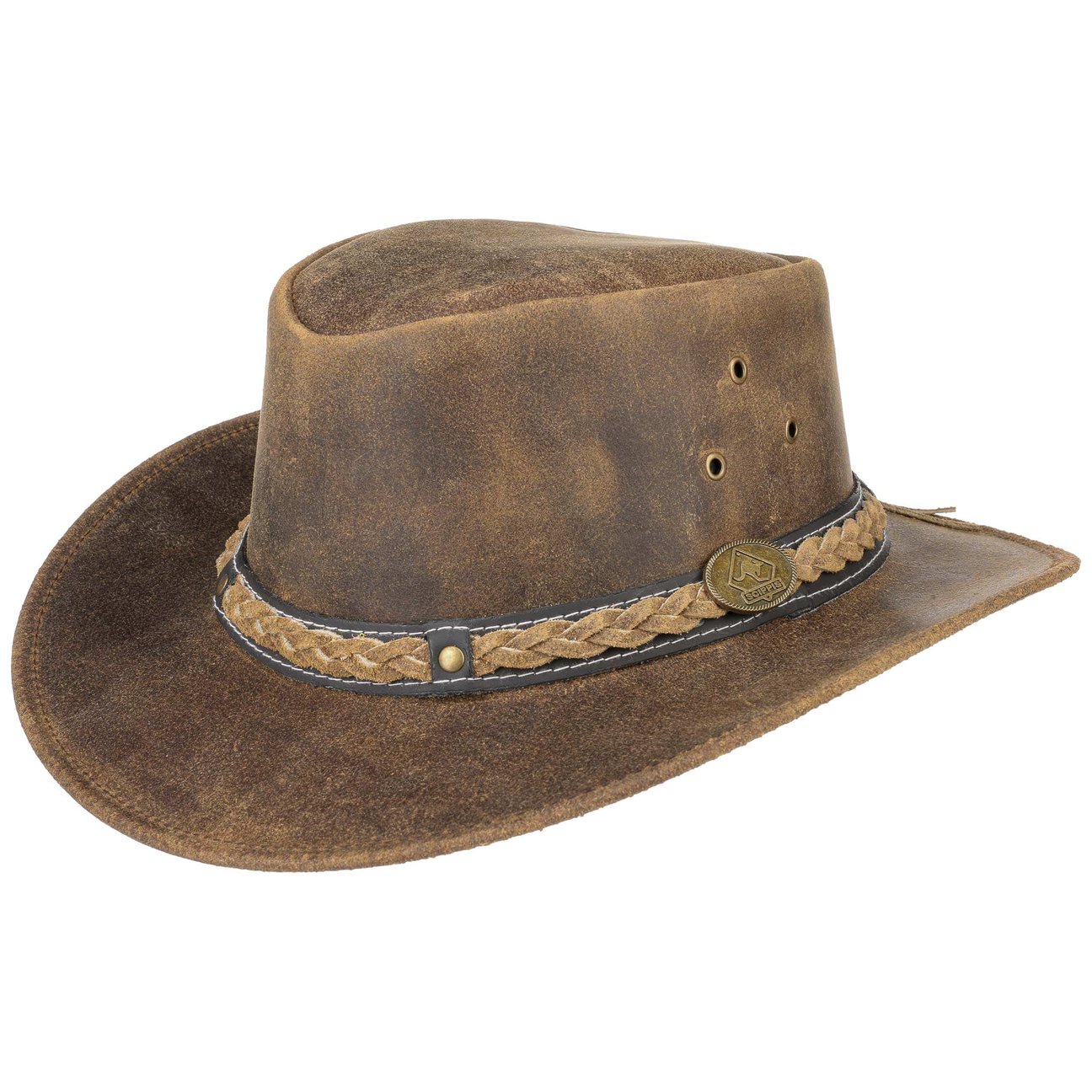 Scippis Brown William Leather Hat By