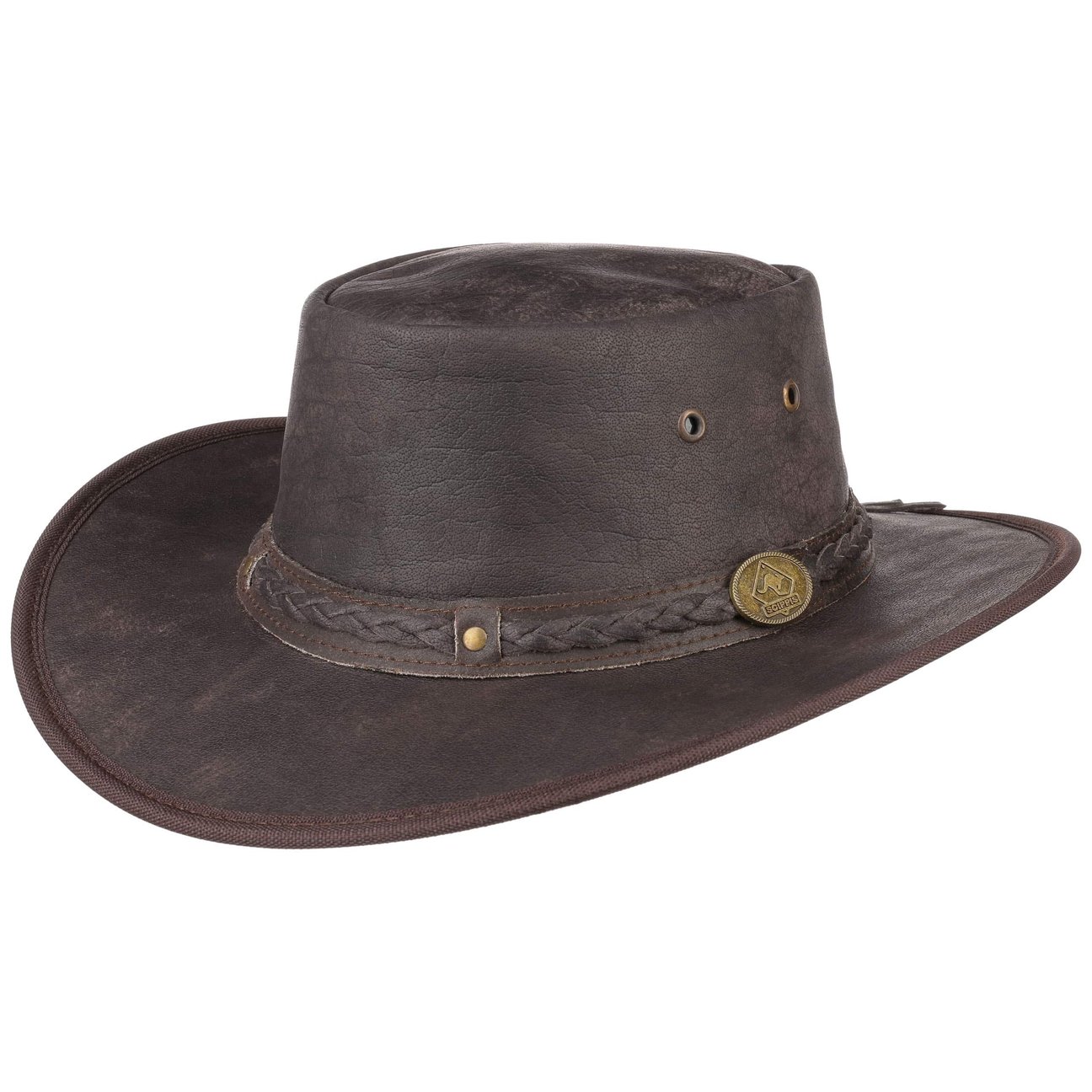 Scippis Brown Springbrook Leather Hat By