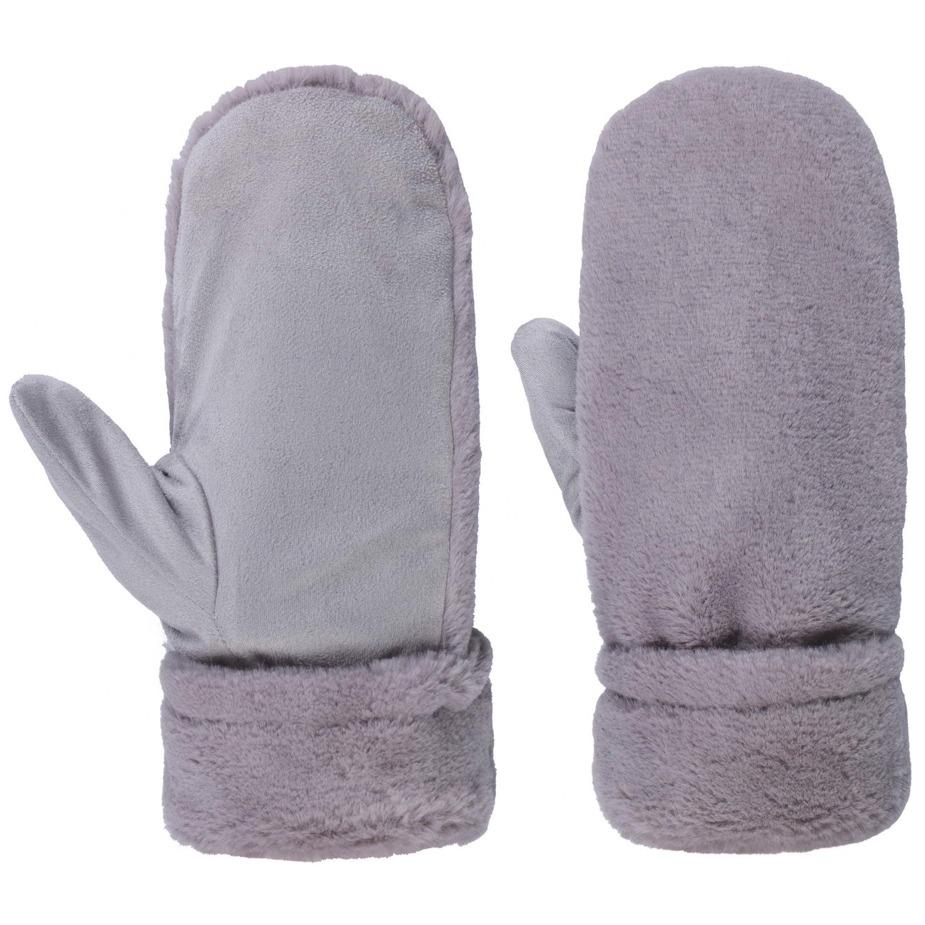 Seeberger Women's Grey Fake Fur Mittens By