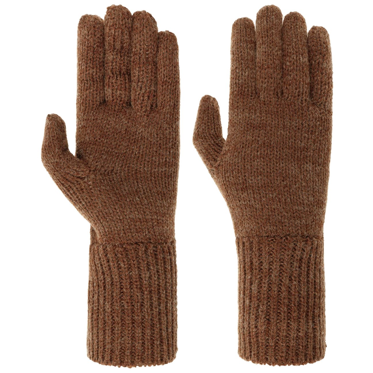 Seeberger Women's Brown Fine Knit Full-Fingered Gloves By