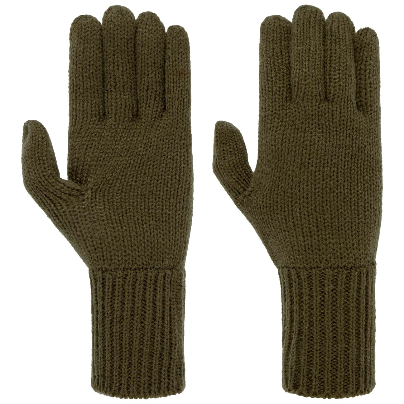 Seeberger Women's Darkolive Fine Knit Full-Fingered Gloves By