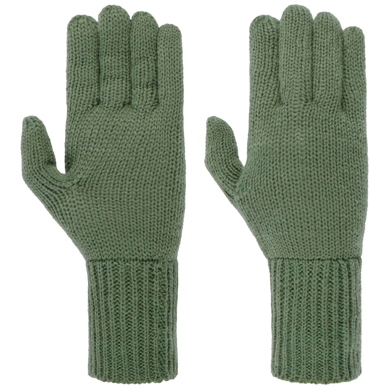 Seeberger Women's Green Fine Knit Full-Fingered Gloves By