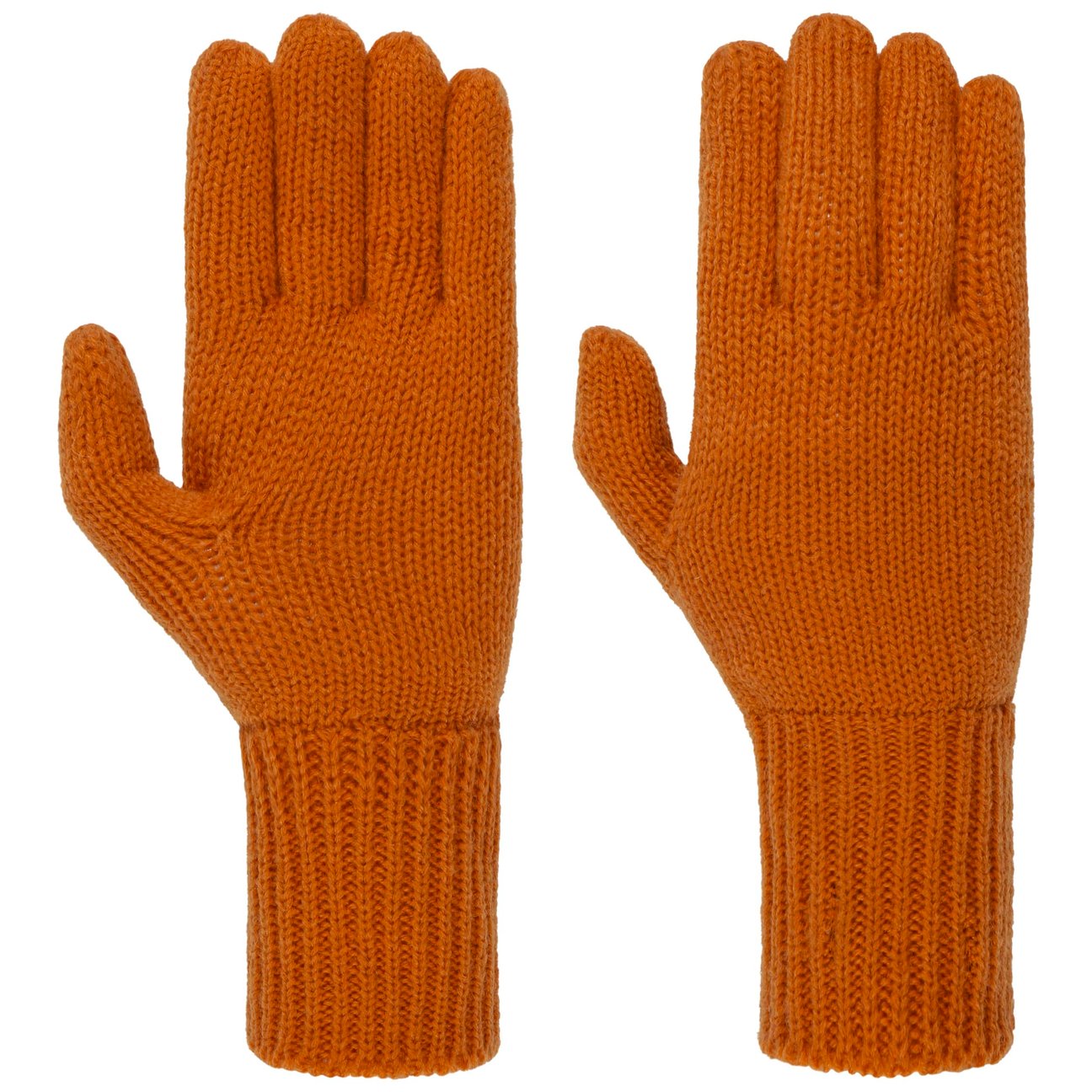 Seeberger Women's Orange Fine Knit Full-Fingered Gloves By
