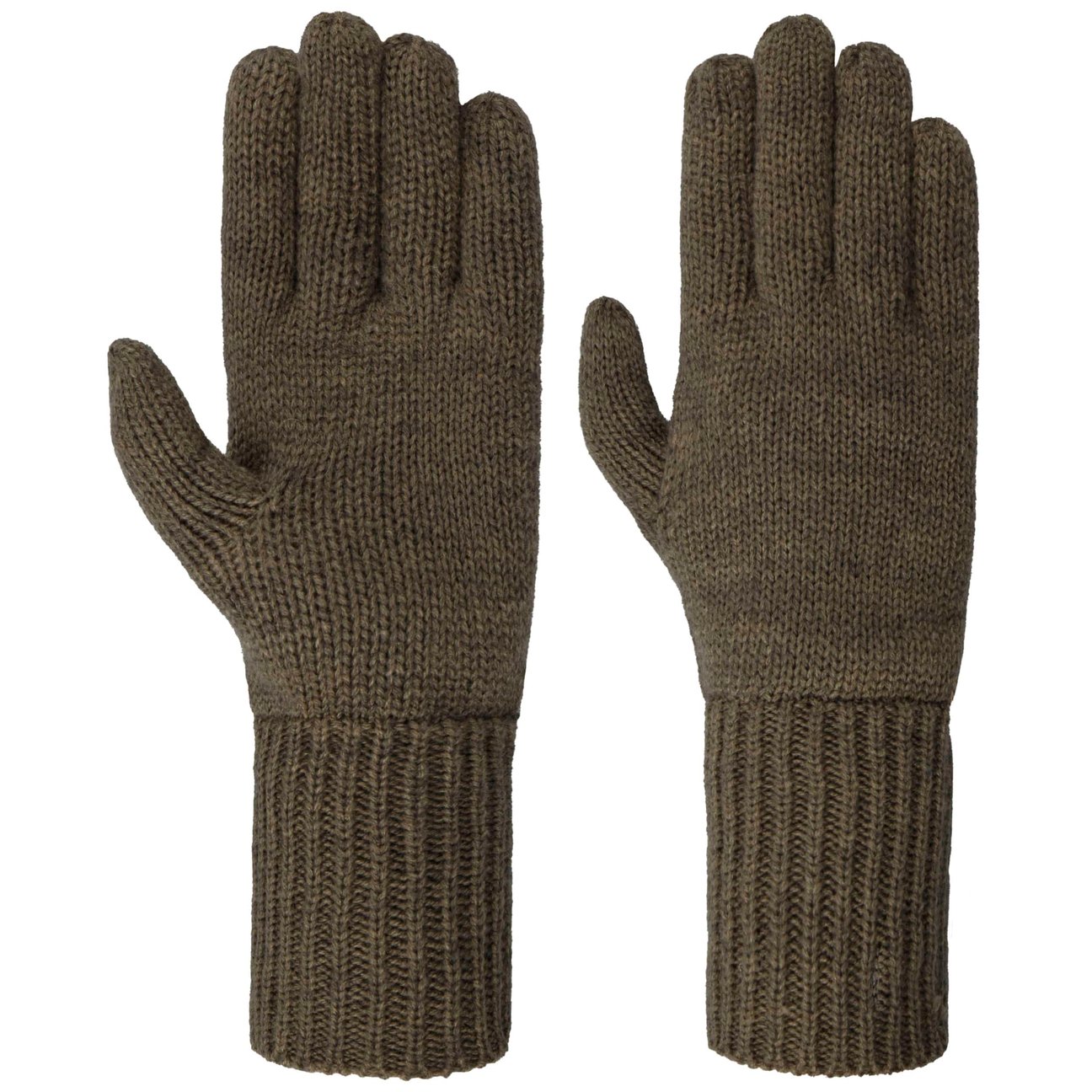 Seeberger Women's Taupe Fine Knit Full-Fingered Gloves By