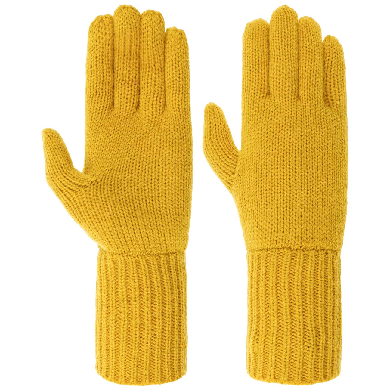 Seeberger Women's Mustard Fine Knit Full-Fingered Gloves By