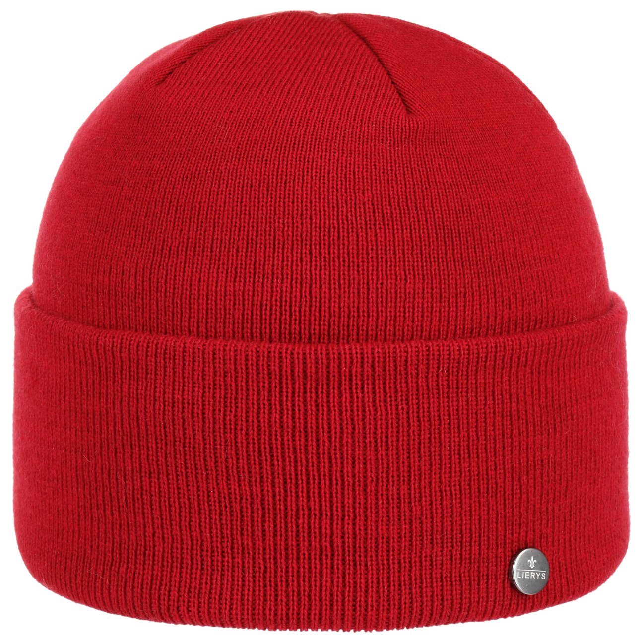 Lierys Women's Dark Red Fine Merino Colour Knit Hat With Cuff By