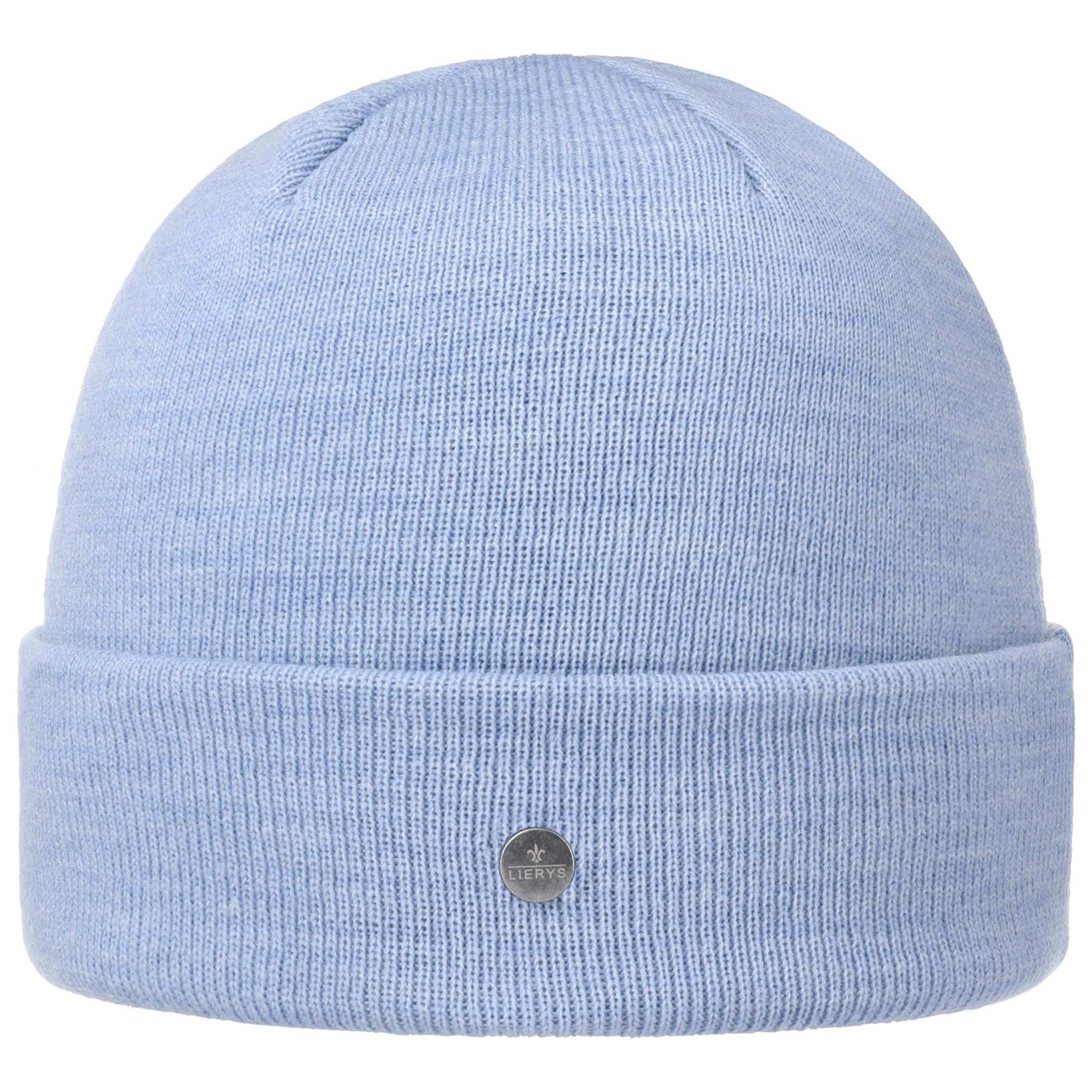 Lierys Women's Light Blue Fine Merino Colour Knit Hat With Cuff By