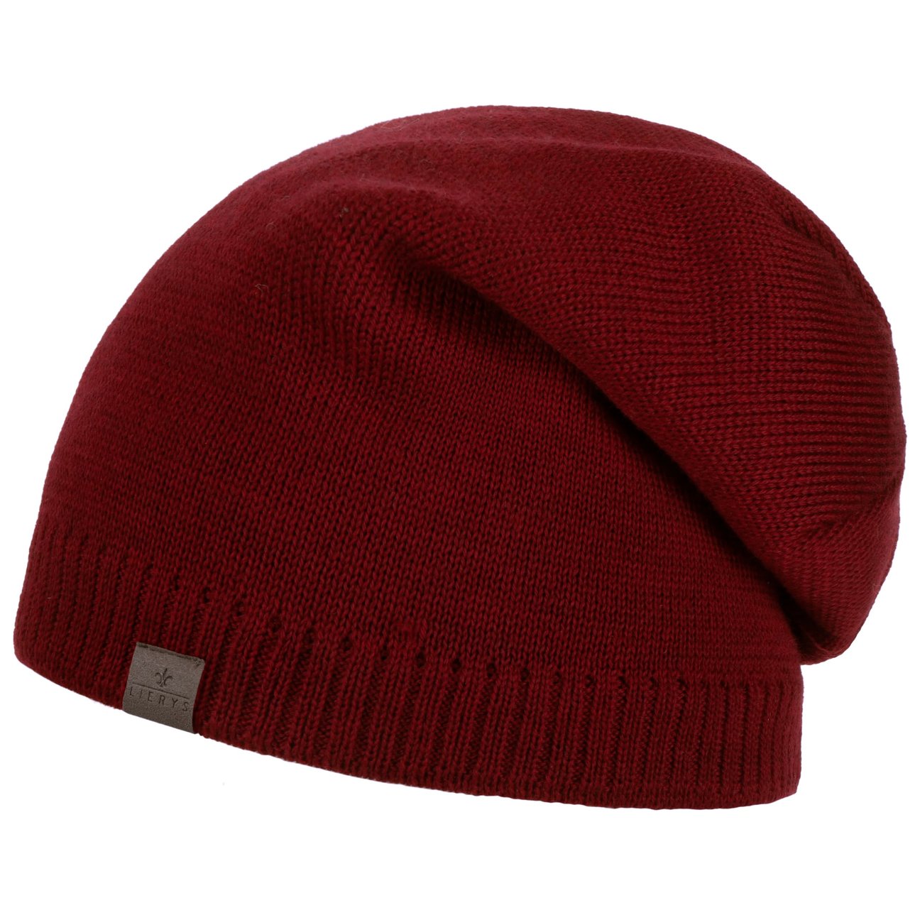 Lierys Women's Bordeaux Fine Merino Classic Oversize Beanie Hat By