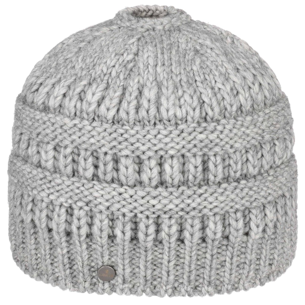 Lierys Women's Light Grey Knit Alpaca Beanie With Ponytail Hole By