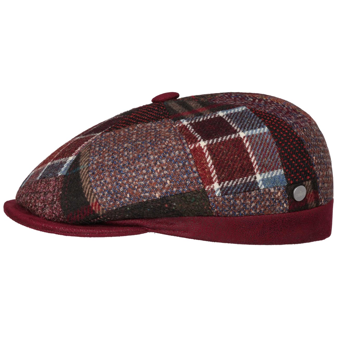 Lierys Men's Red Carlento Patchwork Flat Cap By