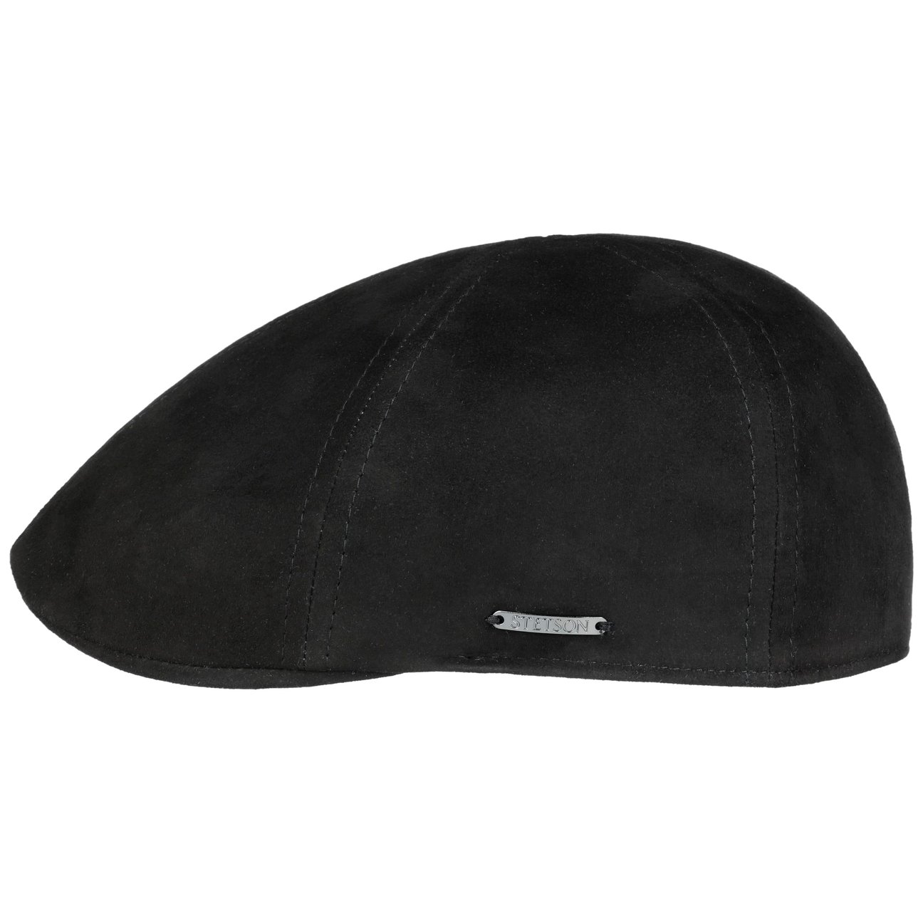 Stetson Black Texas Goat Suede Flat Cap By