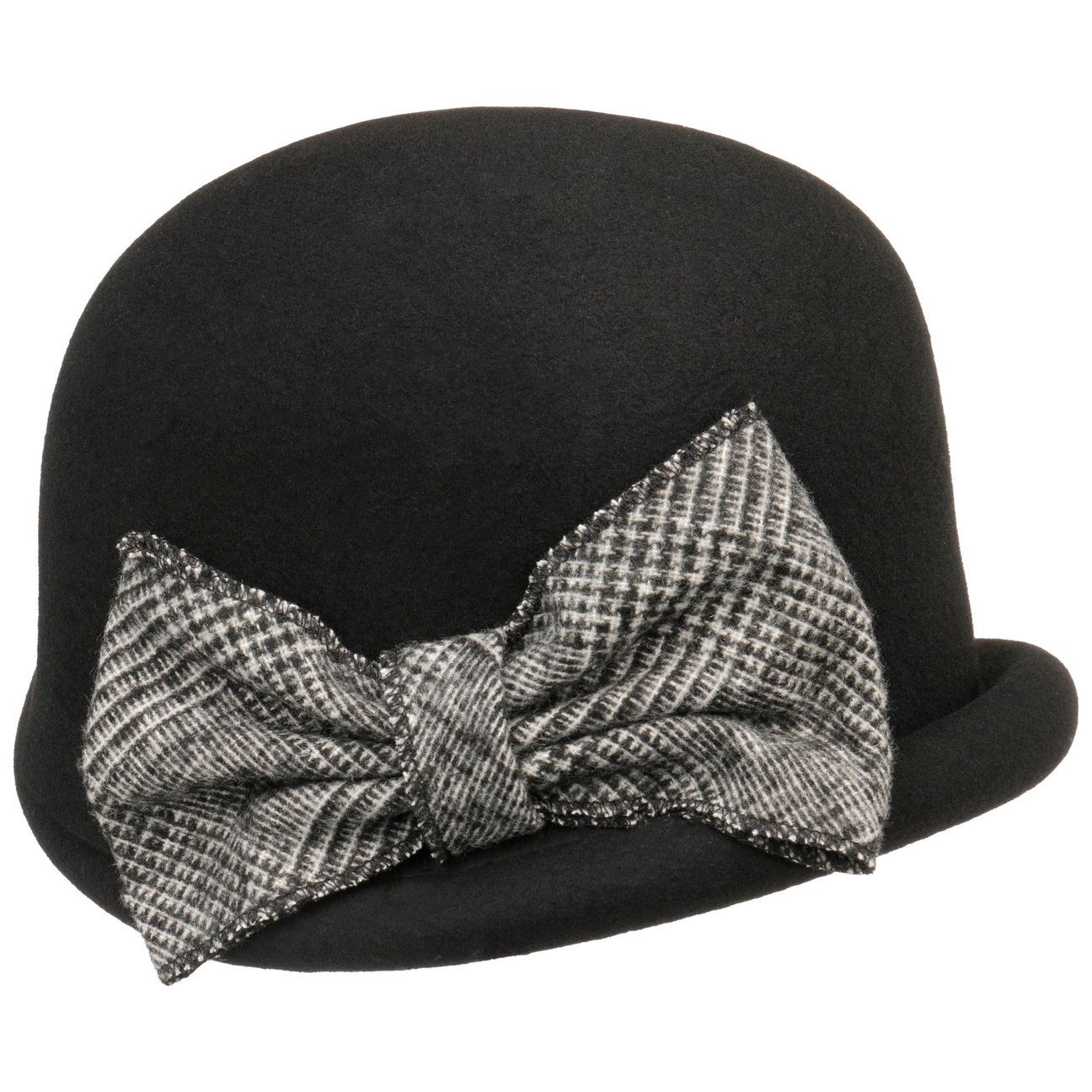 Mayser Women's Black Ulla Soft Wool Cloche Hat By