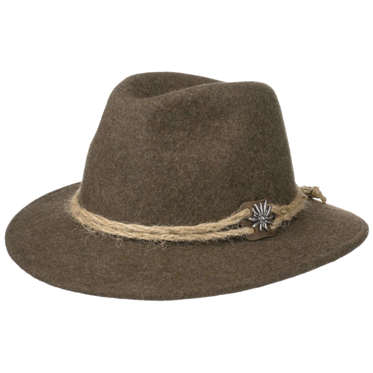 Lodenhut Manufaktur Brown-Mottled Edelweiß Tyrolean Hat By