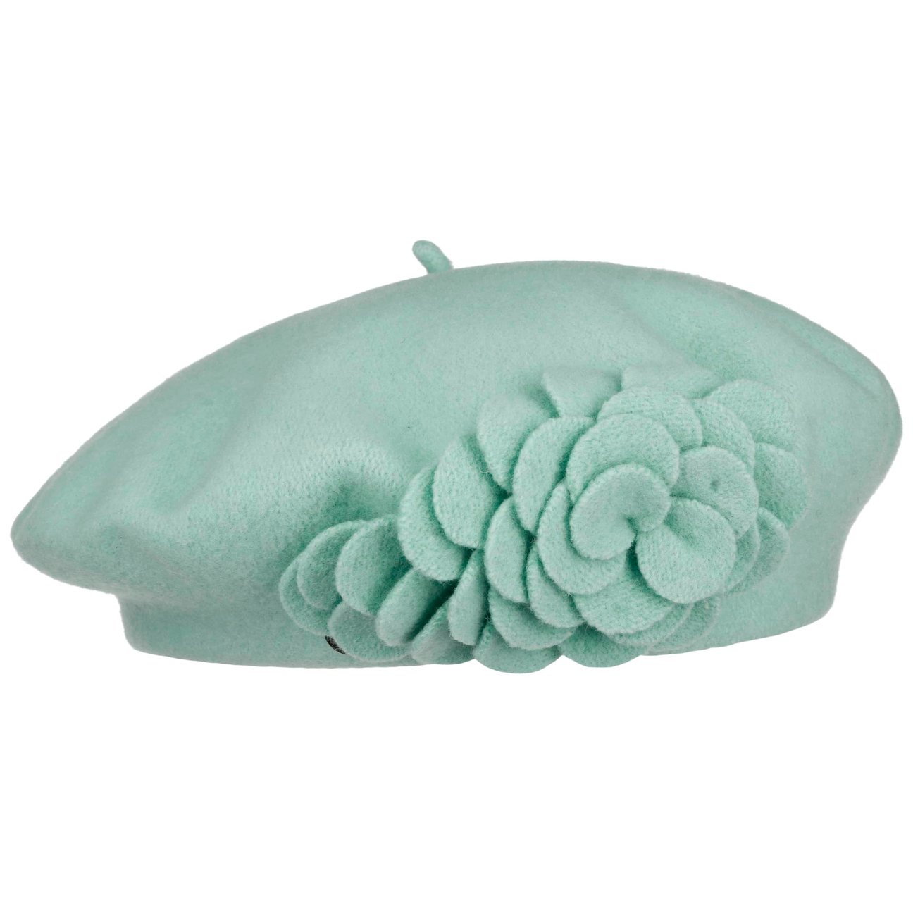 Lierys Women's Mint Green Agris Flower Wool Basque Beret By