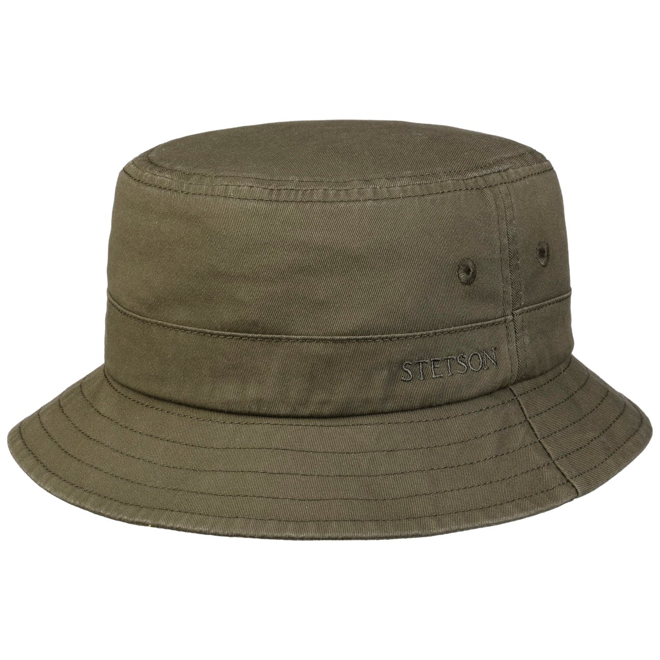 Stetson Unisex Olive Twill Bucket Hat With Uv Protection By