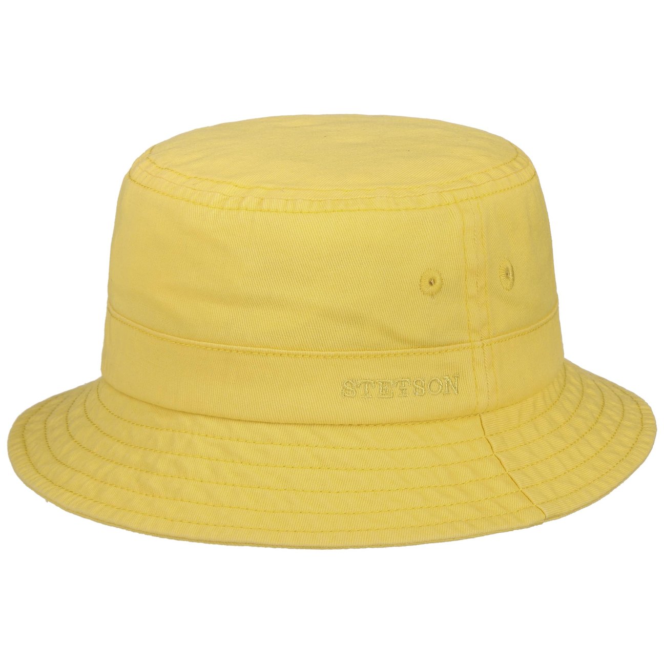 Stetson Unisex Yellow Twill Bucket Hat With Uv Protection By