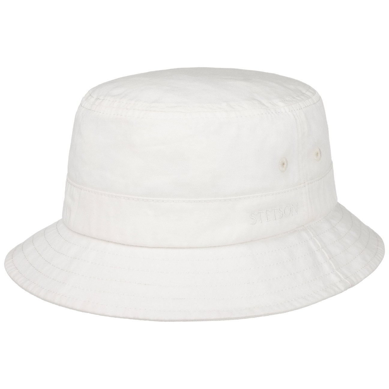 Stetson Unisex White Twill Bucket Hat With Uv Protection By