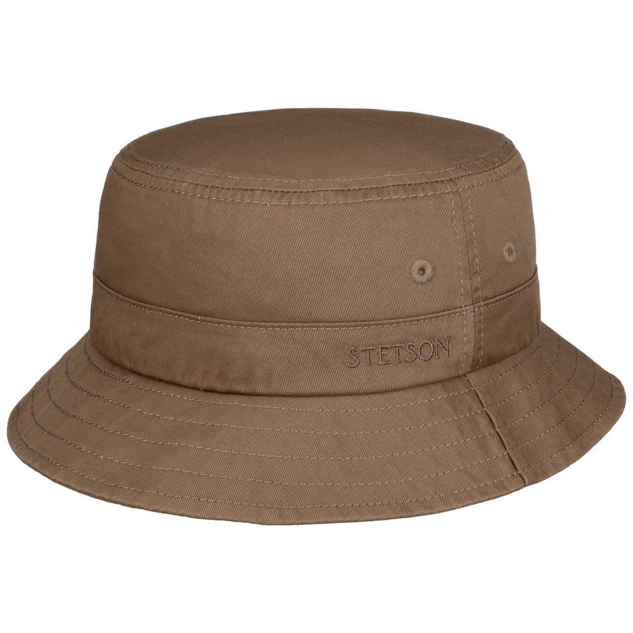 Stetson Unisex Taupe Twill Bucket Hat With Uv Protection By