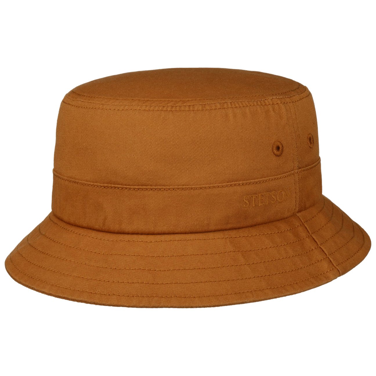 Stetson Unisex Terracotta Twill Bucket Hat With Uv Protection By