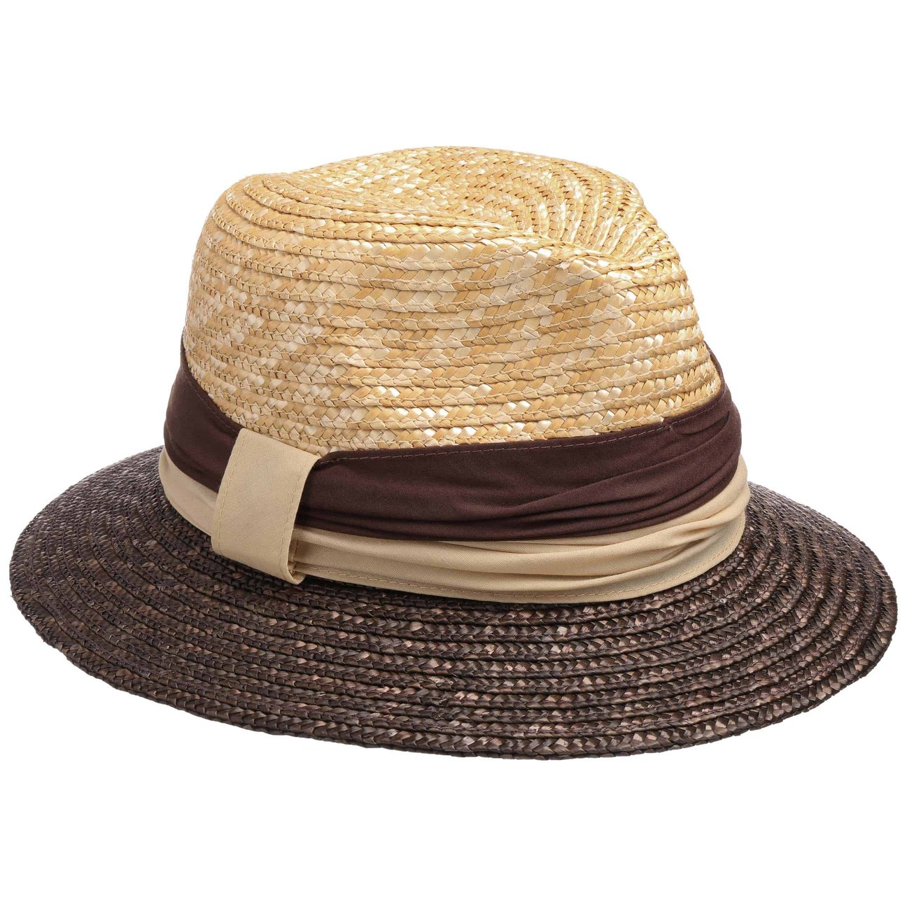 Mcburn Women's Nature-Brown Karla Twotone Straw Hat By