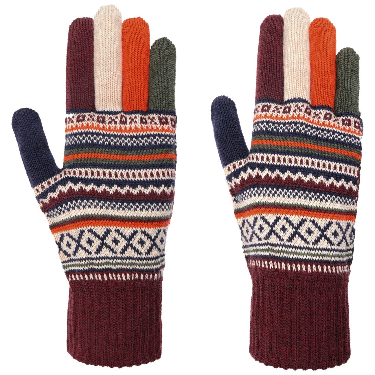Lierys Women's Mixed Colours Liova Merino Knit Gloves By