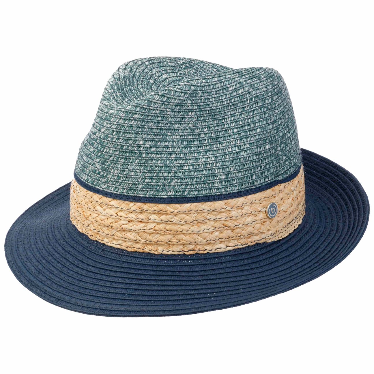 Bugatti Blue Straw-Mix Bogart Hat By