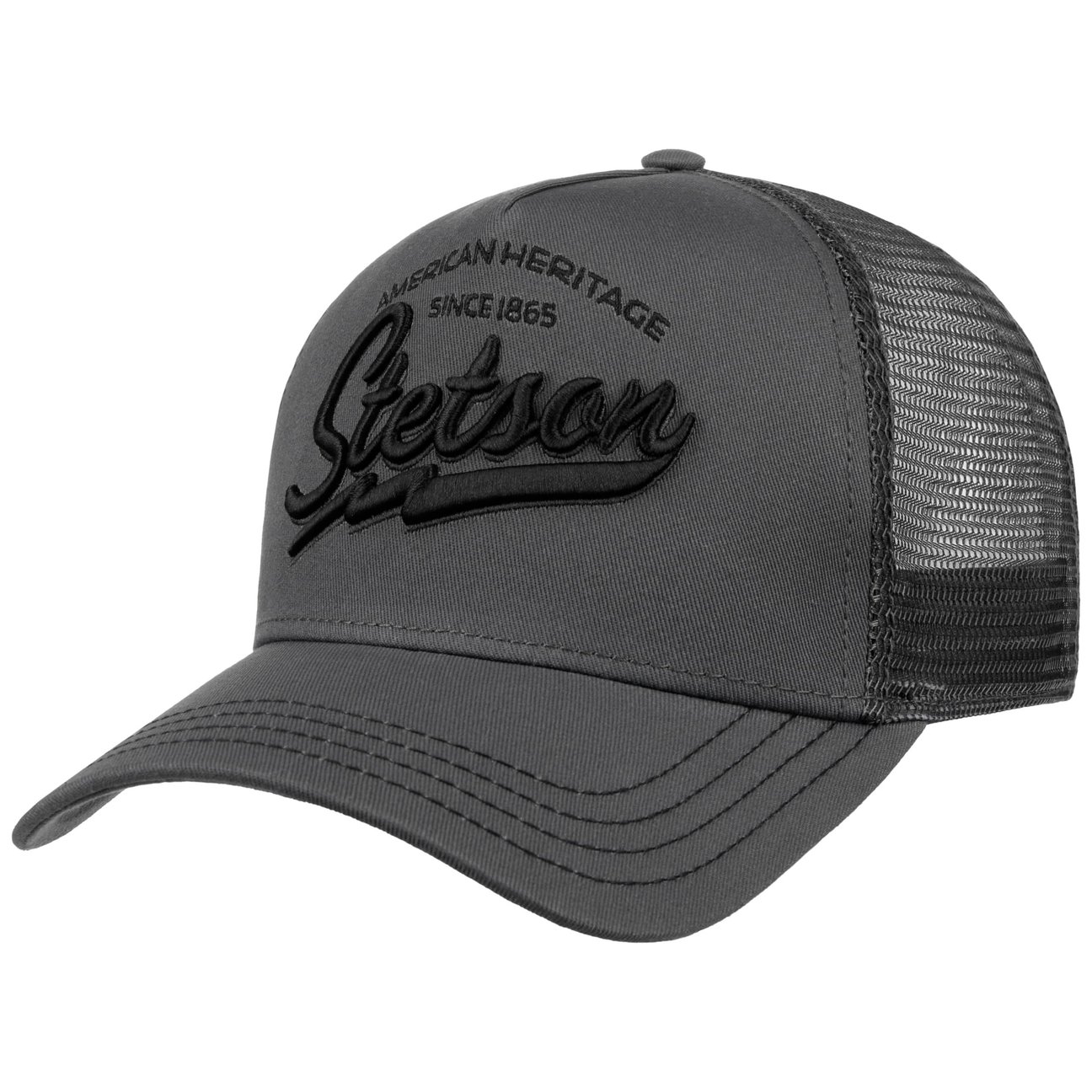 Stetson Unisex Grey Since 1865 Trucker Cap By