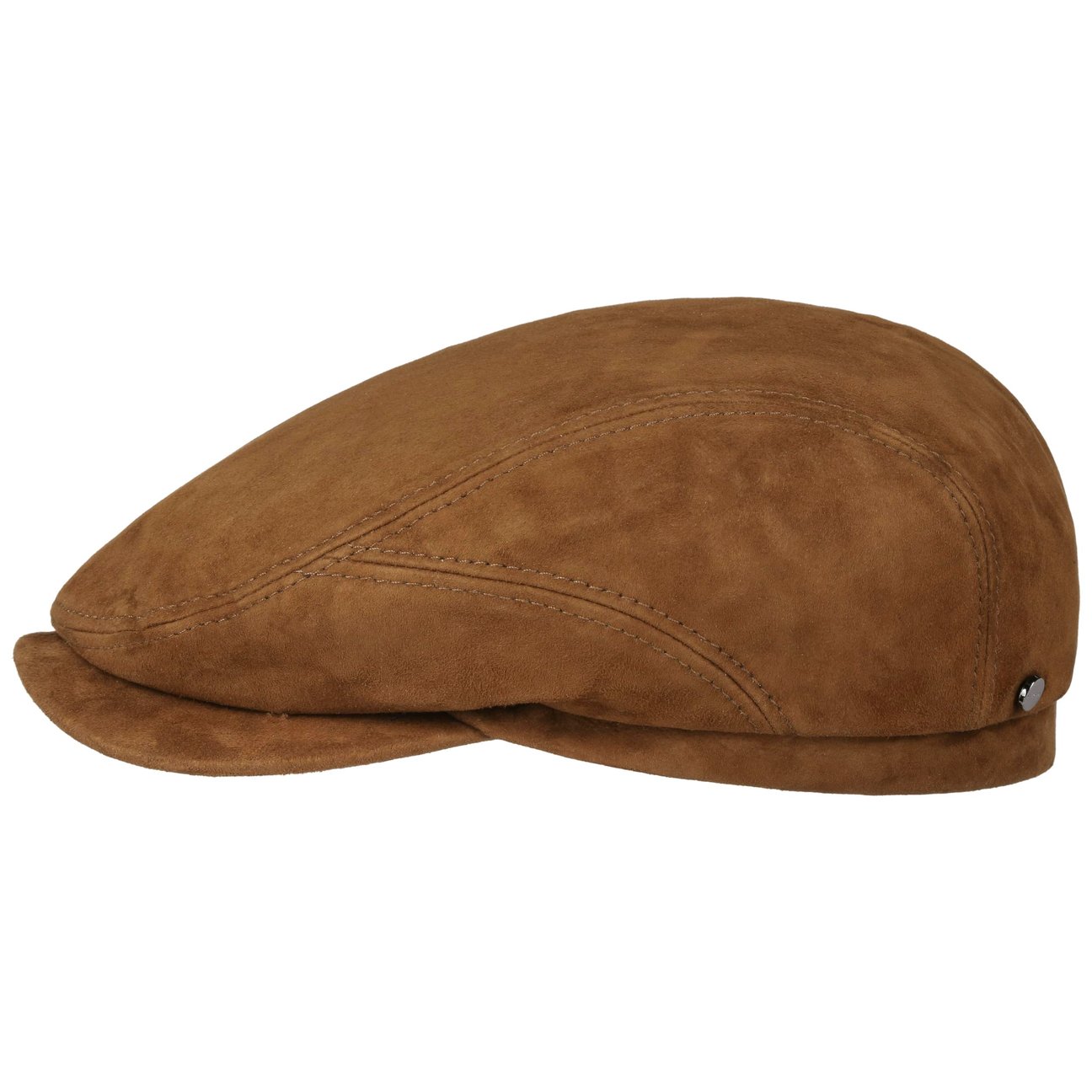 Stetson Brown Goat Suede Flat Cap By