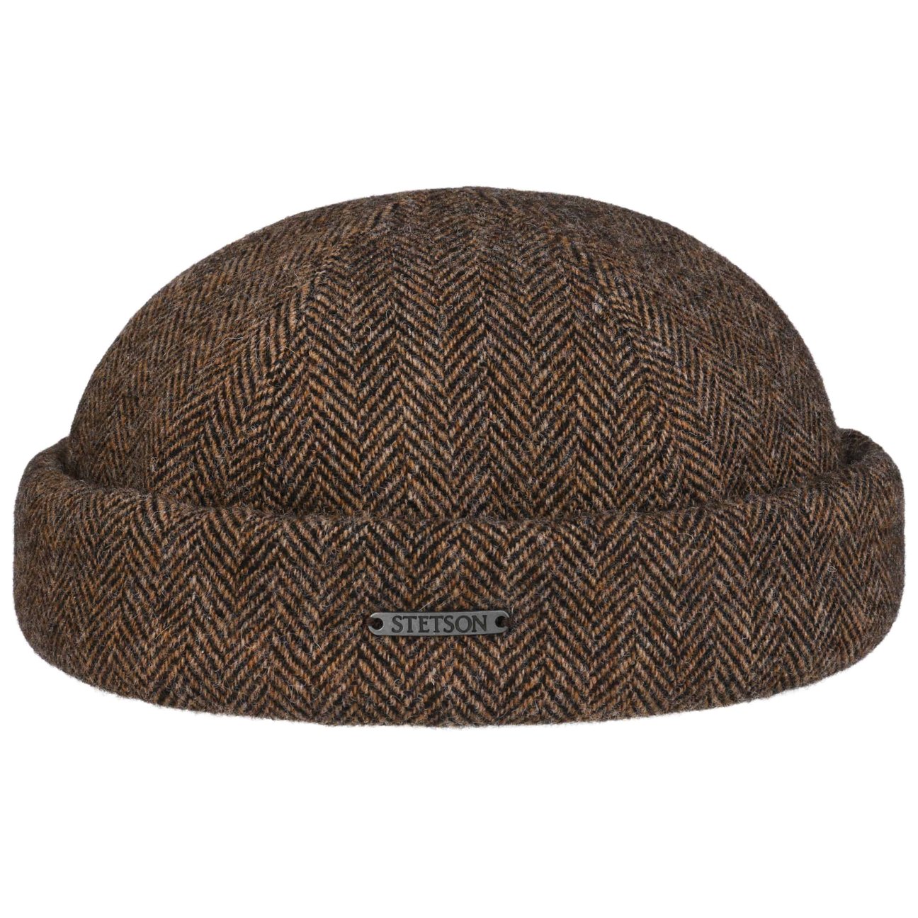 Stetson Men's Brown Lavoy Herringbone Wool Docker Hat By