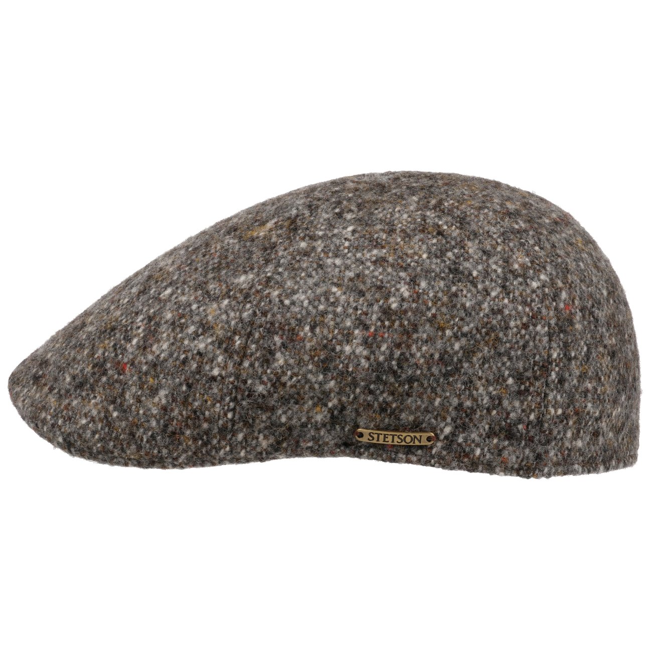 Stetson Grey Texas Donegal Wool Flat Cap By