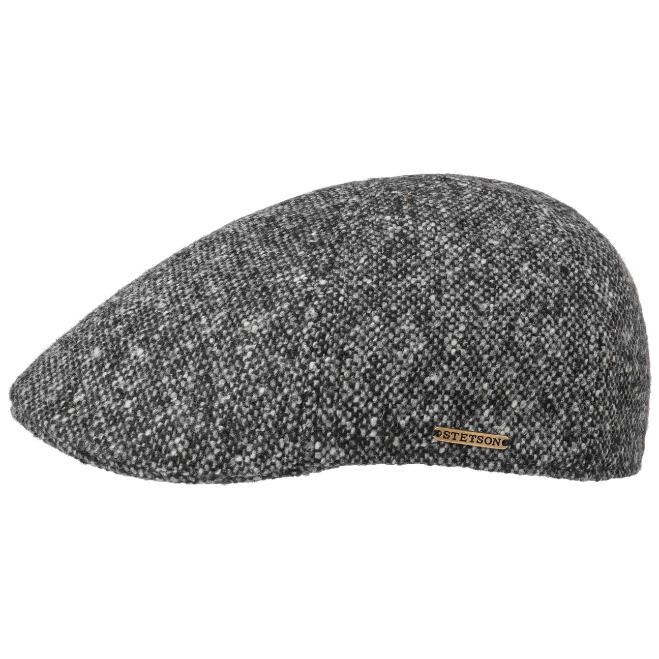 Stetson Grey-Mottled Texas Donegal Wool Flat Cap By