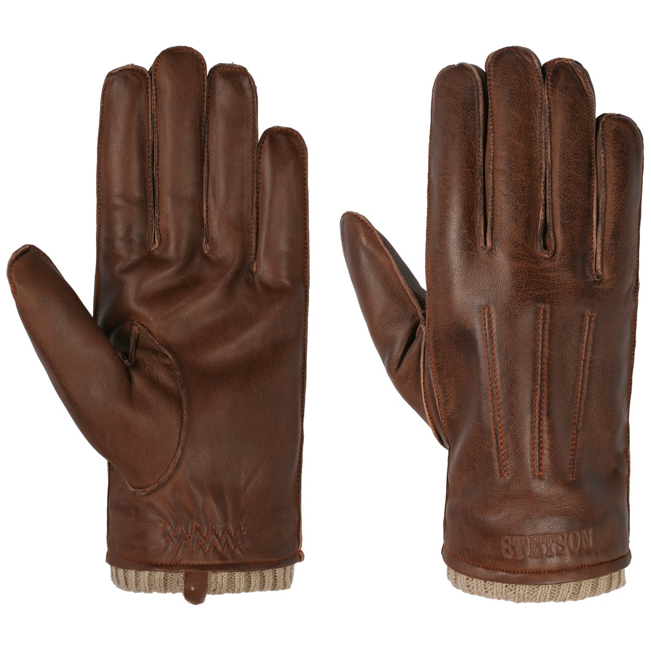 Stetson Brown Mankota Sheepskin Gloves By
