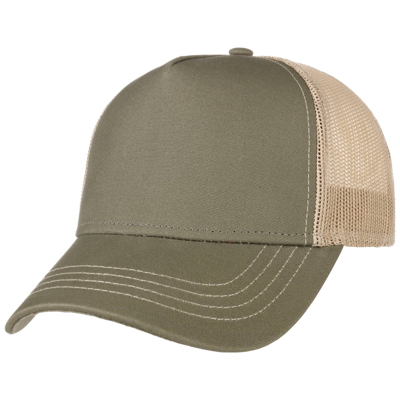 Hatshopping.co.uk Women's Light Olive Rapper Canvas Trucker Cap